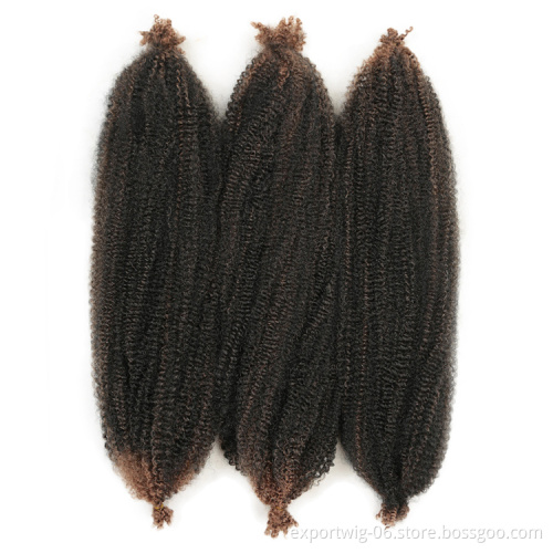 Braiding Hair Afro Spring Twist Pre-Fluffed Curly Braid Hair Crochet Braids Spring Afro Twist Crochet Synthetic Wholesale Ombre